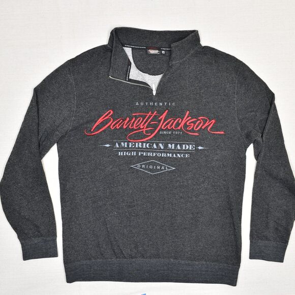 Barret Jackson Men 1/4 Zip Pullover Sweater Cotton Blend Gray Size 2XL - Picture 2 of 8